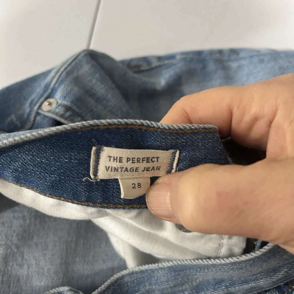 Madewell Perfect Vintage Distressed Straight Leg Jeans Size 28 - Picture 9 of 11